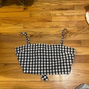 Tie Around Checkered Crop Top